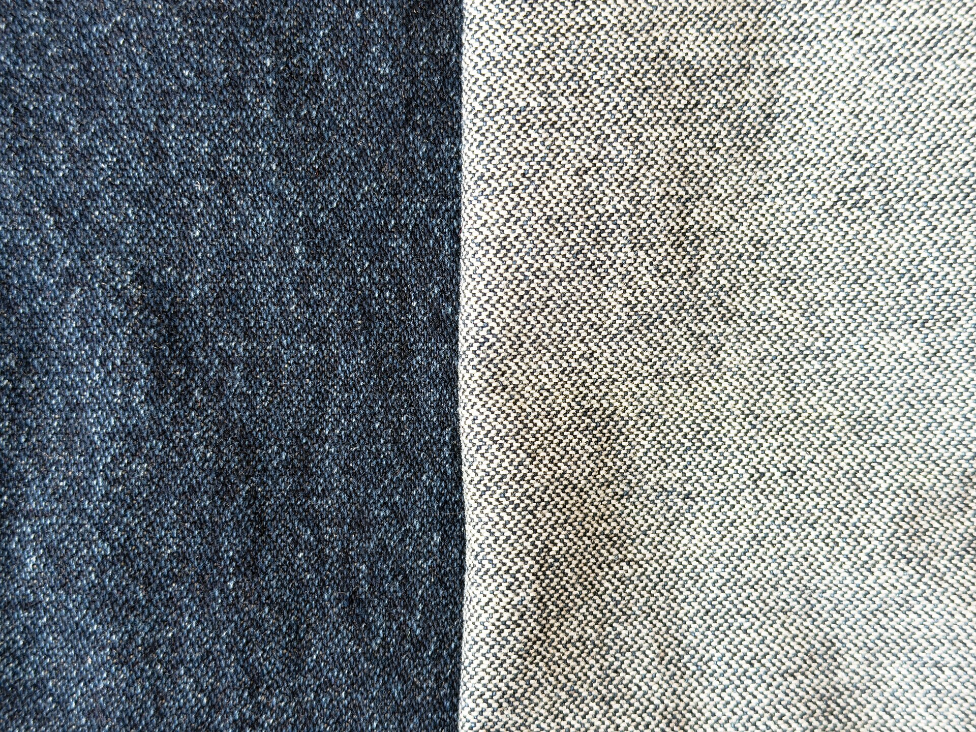 Blue chambray cloth in close detail