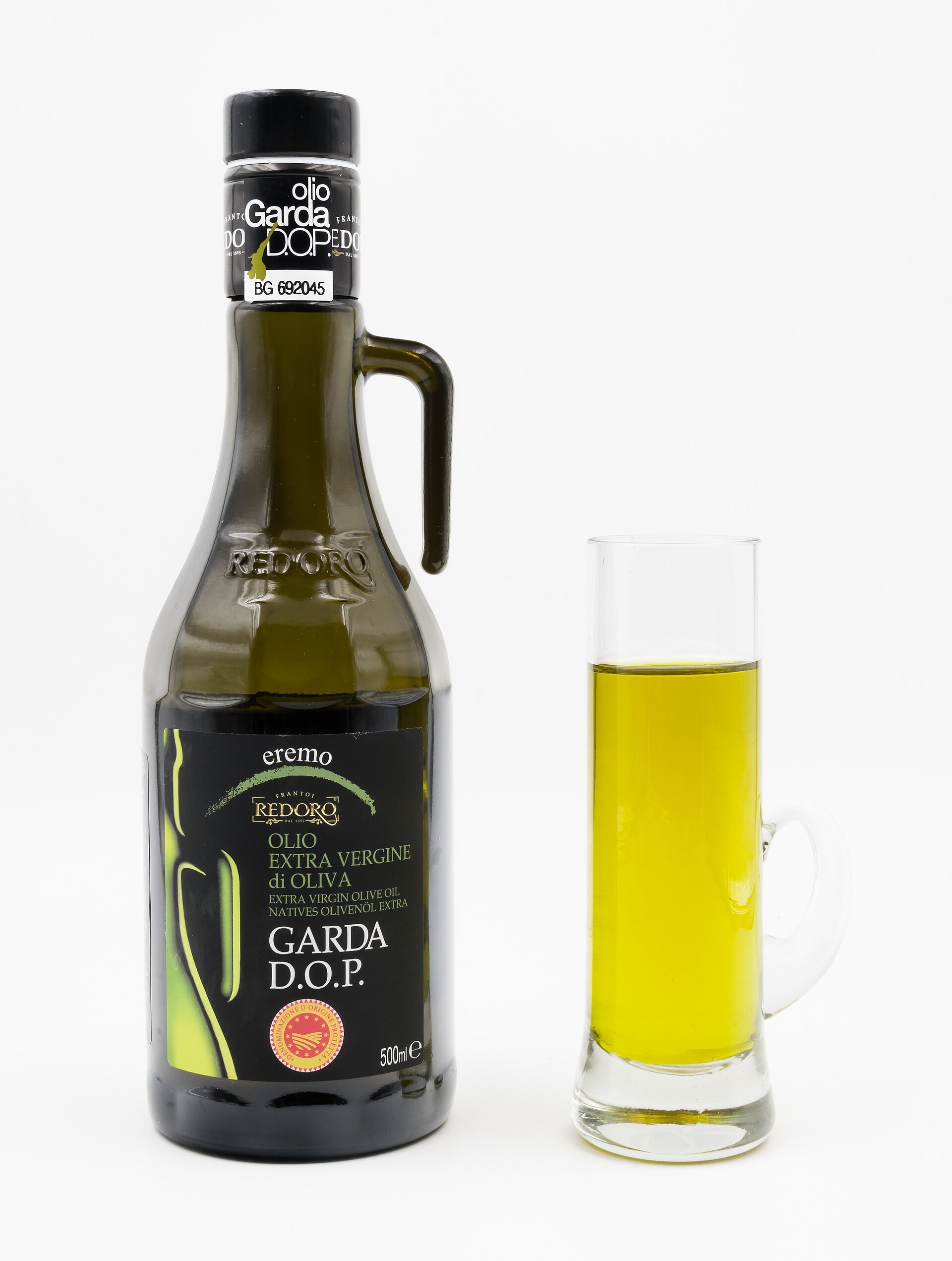 Bottles of extra-virgin olive oil