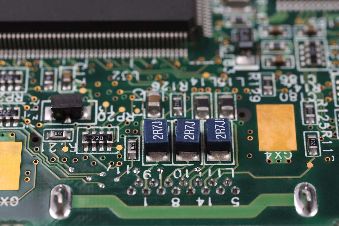 Close-up of a printed circuit board